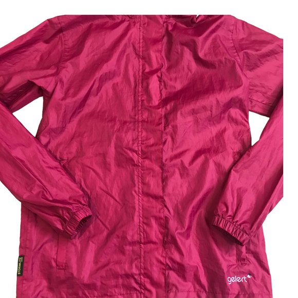 Gelert Waterproof Jacket Pink Ladies Sz 8 Hooded Lightweight Packaway Rain Coat - Picture 2 of 11